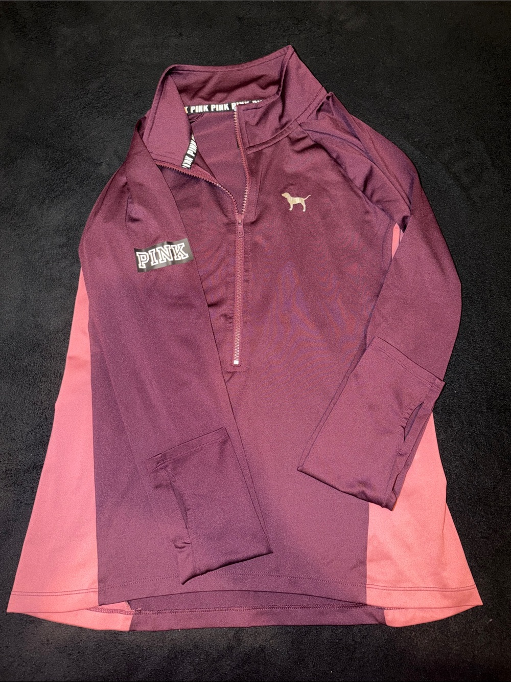 PINK Victoria's Secret Plum & Pink Half-Zip Pullover